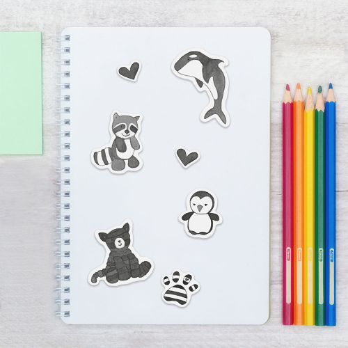 Стикери с брокат Avery животни черни 8бр, 1000000000052193 02 