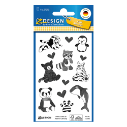 Стикери с брокат Avery животни черни 8бр