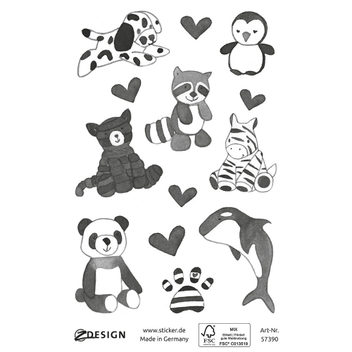 Стикери с брокат Avery животни черни 8бр, 1000000000052193 03 