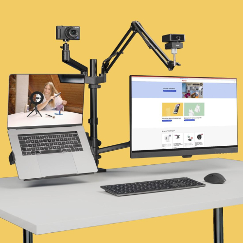 Hama Monitor Holder for Streaming Setup, 4 Arms, Height-adjustable, Swivel, 2004007249046635 07  — OK Office Hama Monitor Holder for Streaming Setup, 4 Arms, Height-adjustable, Swivel, 2004007249046635 07