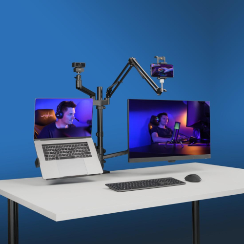 Hama Monitor Holder for Streaming Setup, 4 Arms, Height-adjustable, Swivel, 2004007249046635 08  — OK Office Hama Monitor Holder for Streaming Setup, 4 Arms, Height-adjustable, Swivel, 2004007249046635 08