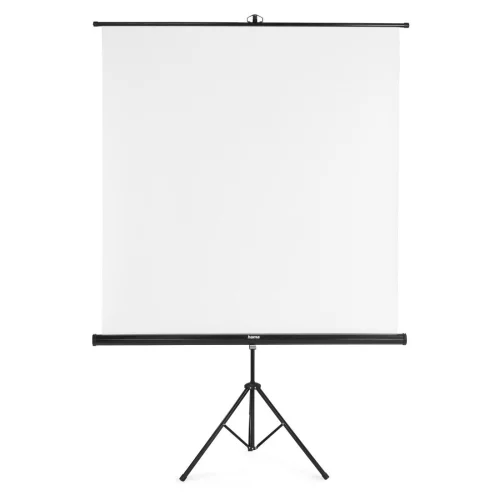 Hama Screen with tripod, 155 x 155 cm, 2-in-1, mobile set, telescopic tube, white, 2004007249215741 05 