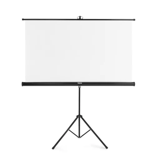 Hama Screen with tripod, 125 x 125 cm, 2-in-1, mobile set, telescopic tube, white, 2004007249215758