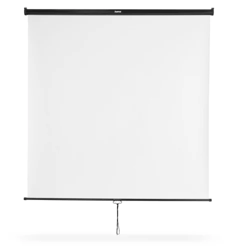 Екран за стена Roll-up, 175 x 175 cm; 1:1, мобилен, за таван или стенен монтаж, бял, 2004007249215765