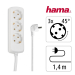 Power Strip Hama 30381, 3 outlets, White, 2004007249303813 07 