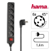 Power Strip Hama 30394, 6 outlets with switch, Black, 2004007249303943 05 