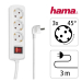 Разклонител Hama 30535, 3 гнезда с ключ, бял, 2004007249305350 05 