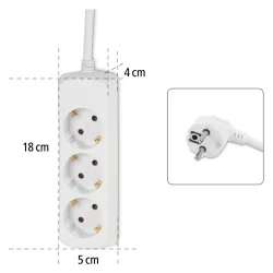 Power Strip Hama 30569 3 outlets, White