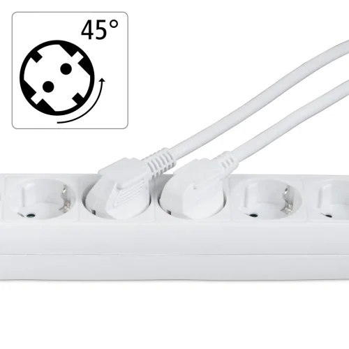 Distribution Panel, HAMA 47842, 5 sockets, with switch, child-proof, 1.4 m, white, 2004007249478429 03 