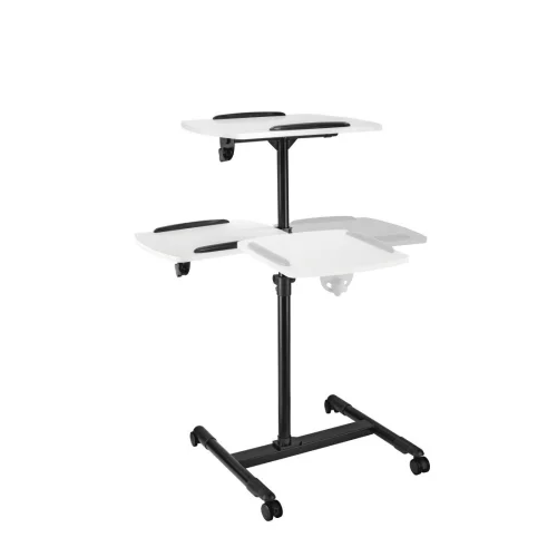 Hama Projector Table with 2 Levels, Height-Adjustable, White, 2004007249775108 08 