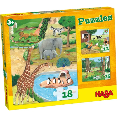 Puzzle Haba Animals 4960 3pcs 3+, 1000000000037669