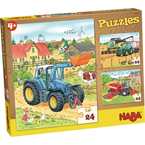 Puzzle Haba Tractors and Farm 3pcs 4+, 1000000000037678