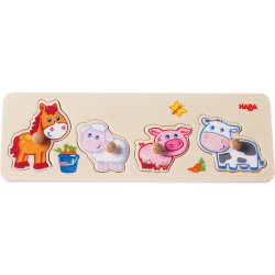 Пъзел с дръжки Haba Домашни животни, 1+ години