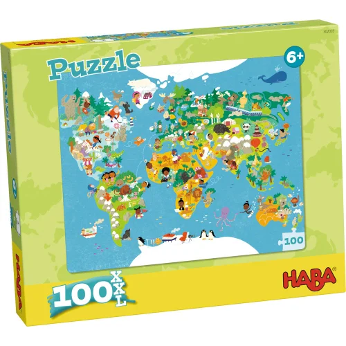 Puzzle Haba World Map 100 pieces 6+, 1000000000037681