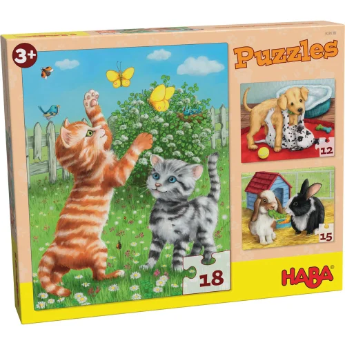 Puzzle Haba302638 Pets 3pcs 3+, 1000000000037671