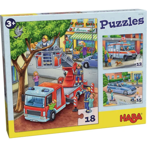Puzzle Haba Professions Emergency 3pcs3+, 1000000000037668