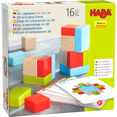 Конструктор Haba 3D дървен с шаблони 16ч, 1000000000037623