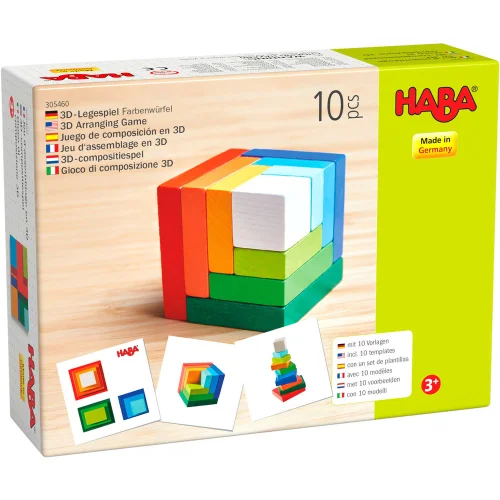 Конструктор Haba 3D дървен 10ч куб дъга, 1000000000037621