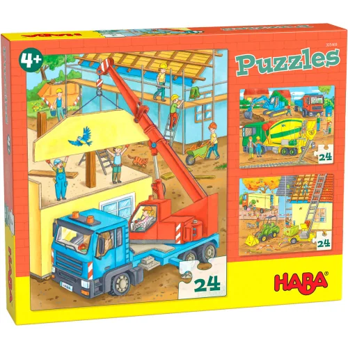 Puzzle Haba Construction site 3pcs 4+, 1000000000037676