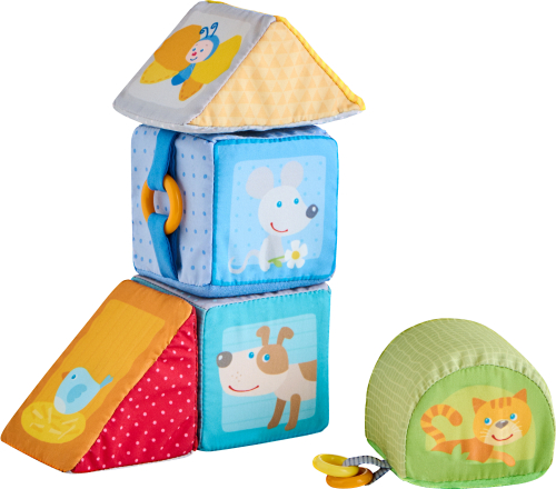Set of soft cubes with animals Haba 306688, 5 pieces, 2004010168261478 04 