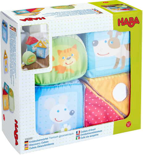 Set of soft cubes with animals Haba 306688, 5 pieces, 2004010168261478 05 
