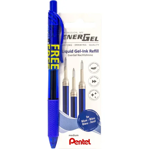 Refill Pentel LR7 blue 3pcs + BL107, 1000000000041346