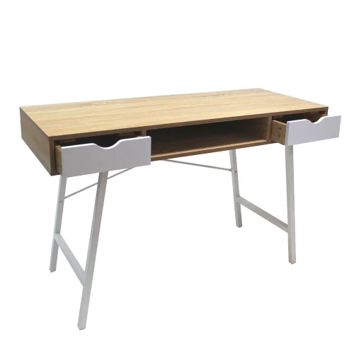 Athena desk 120/48/76 sonoma oak/white, 1000000000040293 02 