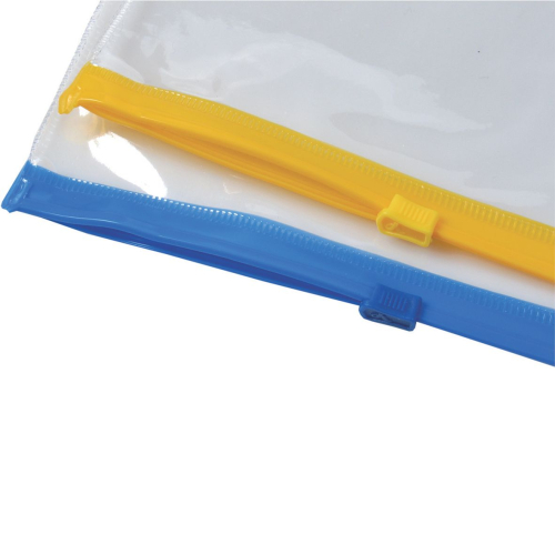 Pocket with zipper A4 transp. assorted, 1000000000005267 02 