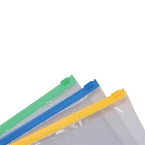 Pocket with zipper A4 transp. assorted, 1000000000005267 03 