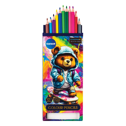 Цветни моливи Centrum Bear 12цв. дълги, 1000000000048216 02 