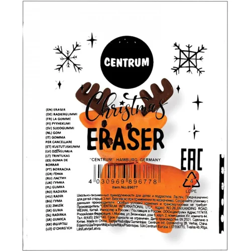 Eraser Centrum 89678 snowman, 1000000000041371 02 