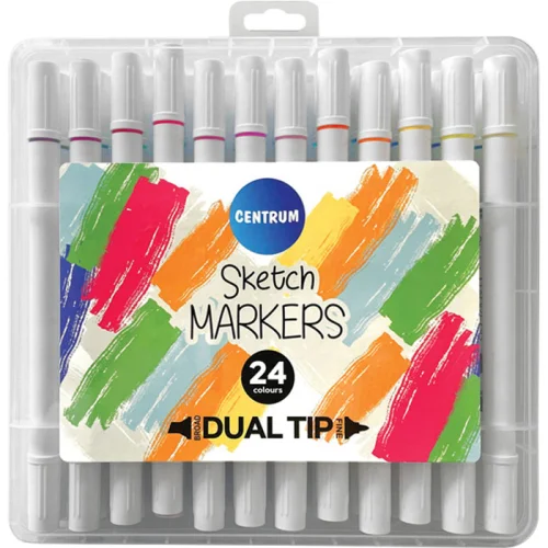 Marker Sketch Centrum 2 tips 24 colours, 1000000000040088