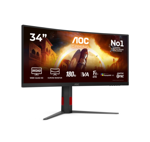 Геймърски монитор Aoc CU34G4CA 34' Fast VA 3440x1440, Curved, 2004038986113519 02 