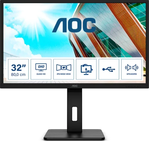 Monitor AOC Q32P2 31.5' IPS WLED 2560x1440@75Hz, 2004038986118170