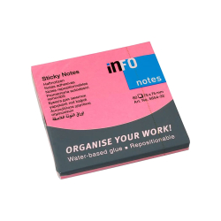 Sticky notes INFO  75/75 pink neon 80 sh