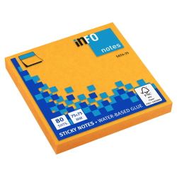 Sticky notes INFO75/75 orange neon 80 sh