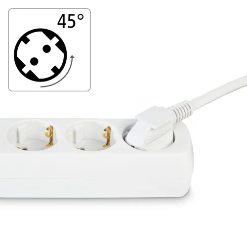 Power Strip Hama 108842 3 outlets, White, 2004047443138422 04 