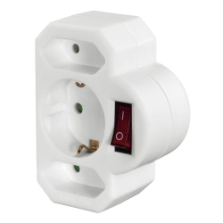 Power Strip Hama 108846, 3 outlets with switch, White