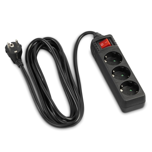 Power Strip Hama 108835, 3 outlets with switch, Black, 2004047443182456 02  — OK Office Power Strip Hama 108835, 3 outlets with switch, Black, 2004047443182456 02