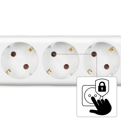 Power Strip Hama 108815, 3 outlets with switch, White, 2004047443182494 02  — OK Office Power Strip Hama 108815, 3 outlets with switch, White, 2004047443182494 02