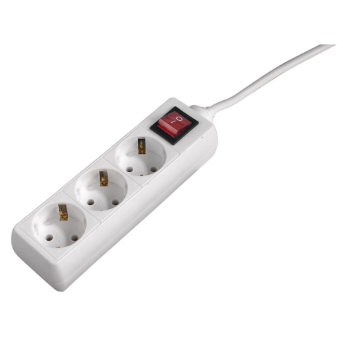 Power Strip Hama 108815, 3 outlets with switch, White, 2004047443182494 06  — OK Office Power Strip Hama 108815, 3 outlets with switch, White, 2004047443182494 06
