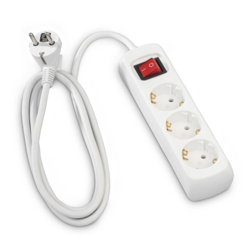 Power Strip Hama 108815, 3 outlets with switch, White, 2004047443182494 08  — OK Office Power Strip Hama 108815, 3 outlets with switch, White, 2004047443182494 08