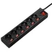 Hama 6-Way Power Strip, individually switchable, Black, 2004047443218636 02 