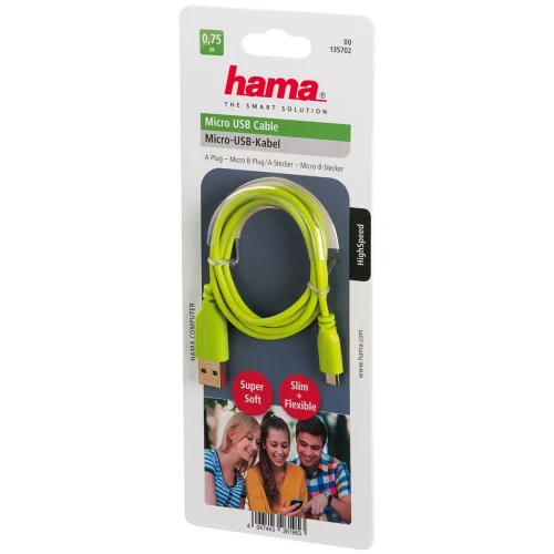 Кабел Hama135702 Micro USB/USB злн 0.75м, 1000000000020933 07 