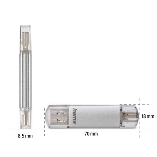 Памет USB 3.1/Type-C 16GB Hama C-Laeta сребрист, 2004047443310552 03  — OK Office Памет USB 3.1/Type-C 16GB Hama C-Laeta сребрист, 2004047443310552 03