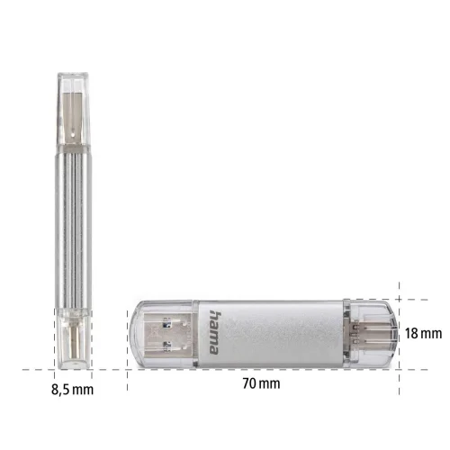 Памет USB 3.1/Type-C 16GB Hama C-Laeta сребрист, 2004047443310552 09 