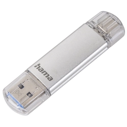 Памет USB 3.0/3.1 към Type-C 128GB Hama C-Laeta сребрист