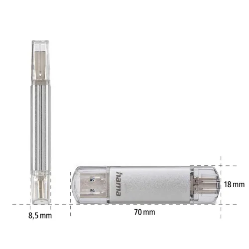 Hama USB 3.0/3.1 към Type-C C-Laeta 128GB Silver, 2004047443414878 07 