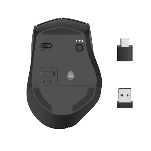 Безжична мишка HAMA MW-600, 2 приемника USB-C/USB-A, черен, 2004047443421371 02 