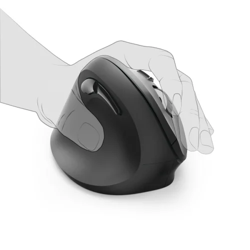 Hama Vertical, ergonomic EMW-500L, left-handed wireless mouse, Black, 2004047443424822
